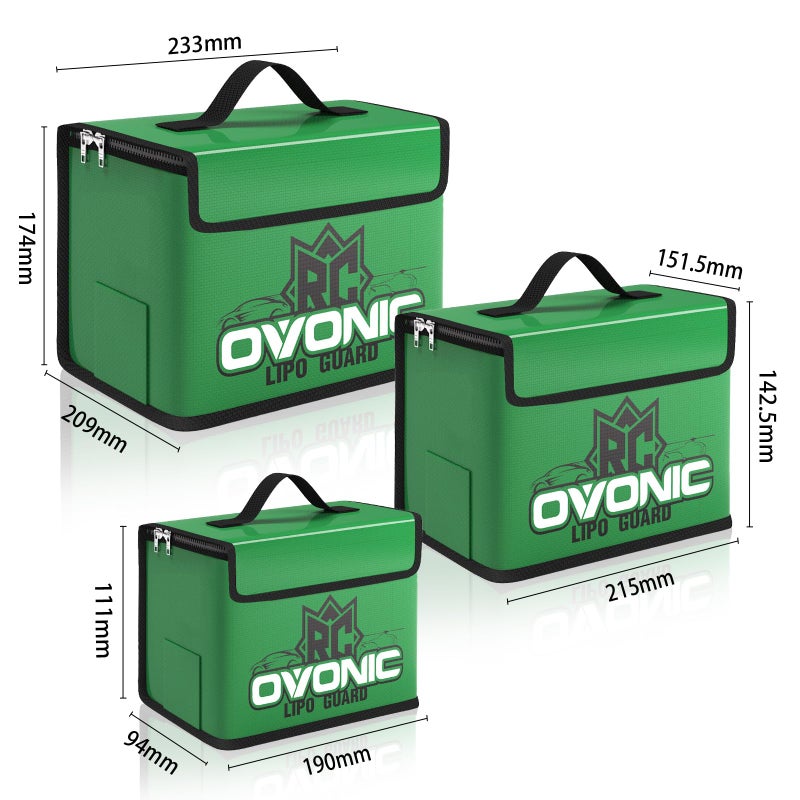 OVONIC Lipo Safe Bag Fireproof Explosionproof Bag  Large Medium and Small Capacity for Lipo Batteries Storage - Image 5